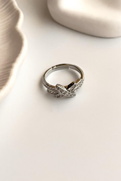 Radino Collection Adjustable Steel Ring with Zircon Stone