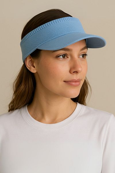 LAGRANZE Women's Knit Detailed Sports Visor Hat - Premium Summer Sun Shield