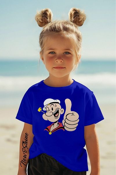 New Shine 1 tricou este un cadou pentru achiziții de 6 și peste în coș - Tricou pentru copii oversize cu imprimeu Popeye
