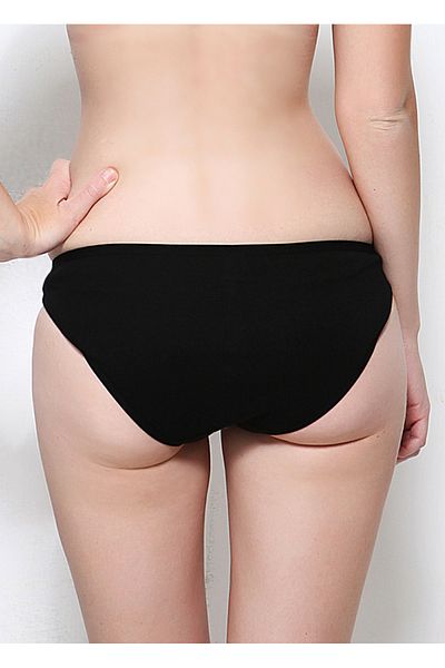 YILDIZ Cotton Ribbed Bikini Panties 6 Pack Black Star Kod2123