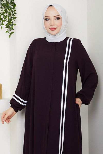 InStyle Striped Medina Silk Plum Ferace
