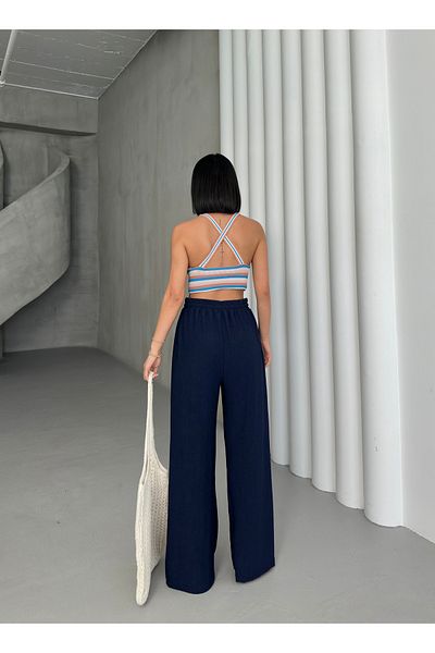 ALİKA Women's Elastic Palazzo Trousers