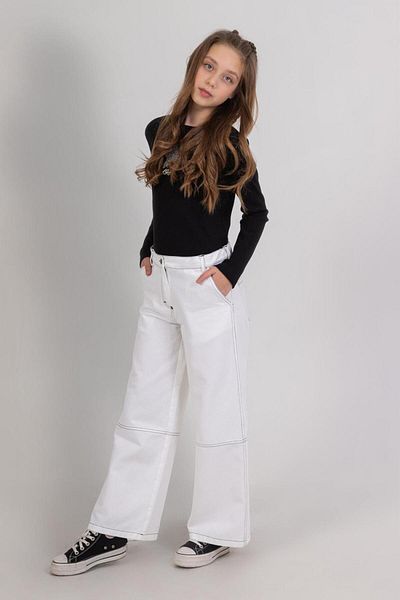 markamodi Special Design Denim Pants with Stripes
