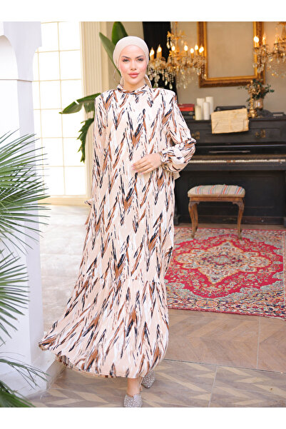 SAHRA BUTİK Hijab Dress - Cream - Sahra Butik