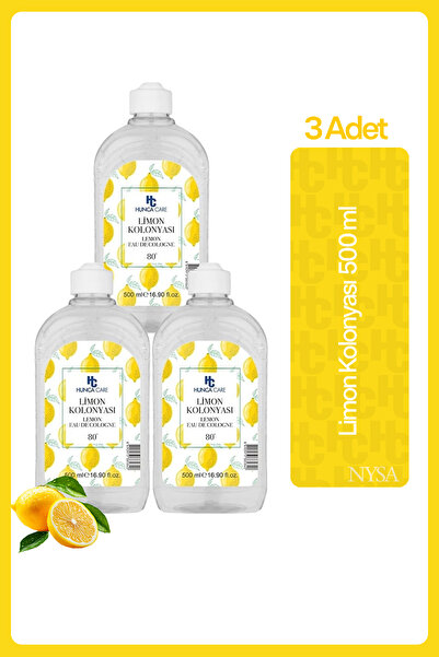 Hunca Care Limon Kolonyası 500 Ml - 3 Adet