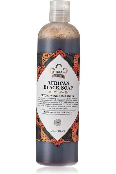 Nubian Heritage African Black Soap Body Wash For Unisex, 13 Oz