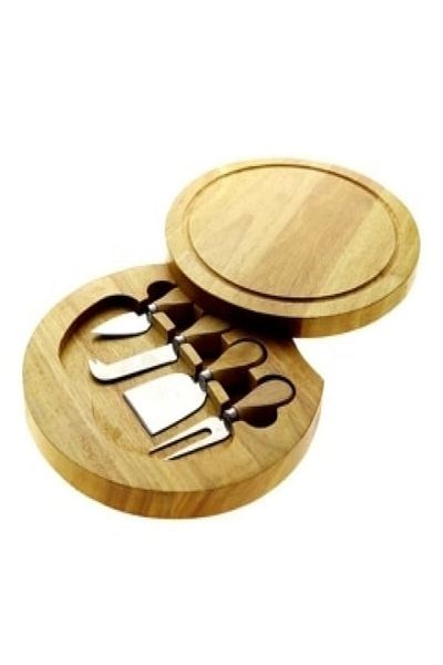 Lotus rose Cheese Board & Knife Set,Ideas for Entertaining Includes Wooden Cutting Board with Assorted Cheeses