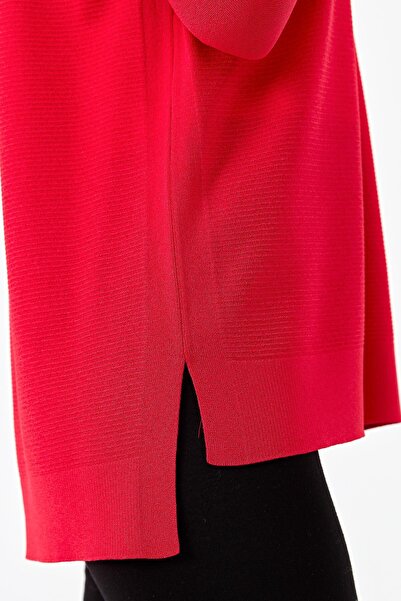 Desen Triko N.Flower Patterned Women's V-Neck Thin Blouse