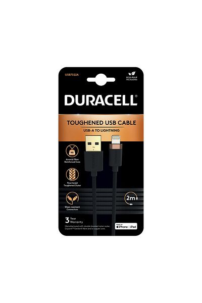 Duracell Cablu Duracell USB-A to Lightning C89 2mBlack
