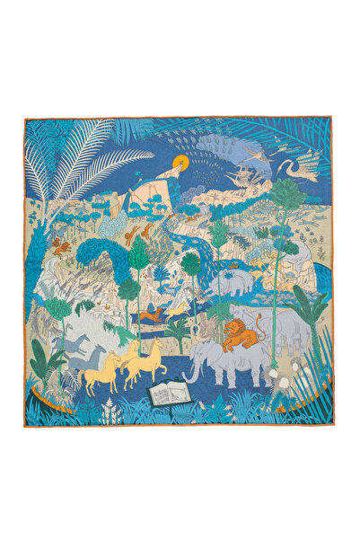 CASHMERE AND SİLK MAWLANA 100% кашемірний квадратний шарф з подвійним принтом...