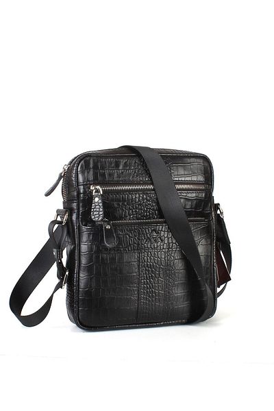 Aka Deri Crocodile Black Shoulder Bag 393 12