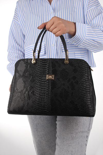 By Hakan Gk-800 Women's Three-Eye Hand and Shoulder Bag Crossbody Bag Croco-Black