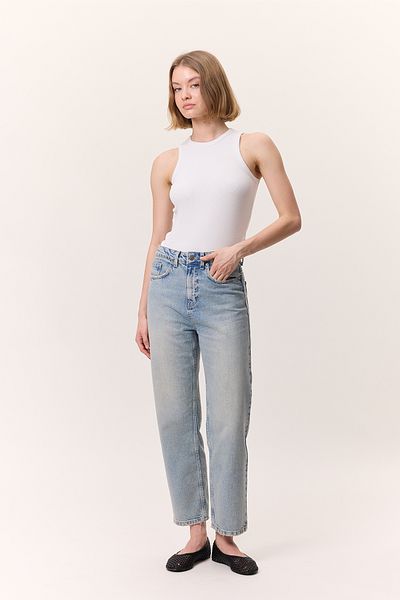 Manuka High Waist Mom Fit Jeans, Light Blue