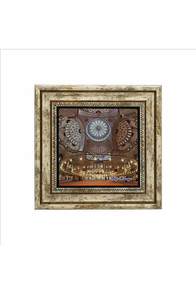 Sadrazam Sultanahmet Mosque Interior Printed Natural Stone Painting (25 X 25 Krt-16)