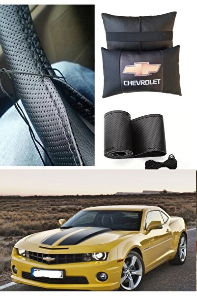 AYAZGRUP Chevrolet Camaro Auto Pernă pentru gât și husă pentru volan cu stâlp...