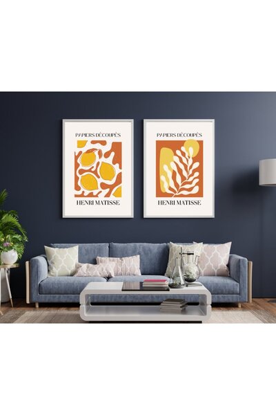 PRYDESIGN Διακοσμητικά Henri Matisse Ζωγραφική Τοίχων Σετ 2 τεμαχίων με κορνίζα