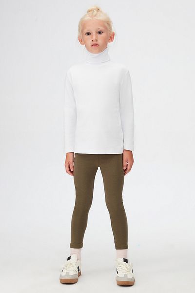 LOVETTI Girl - White Basic Winter Long Sleeve Full Turtleneck T-shirt