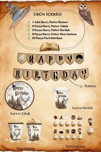 Big Party Harry Potter Themed Party Set 35 Pieces