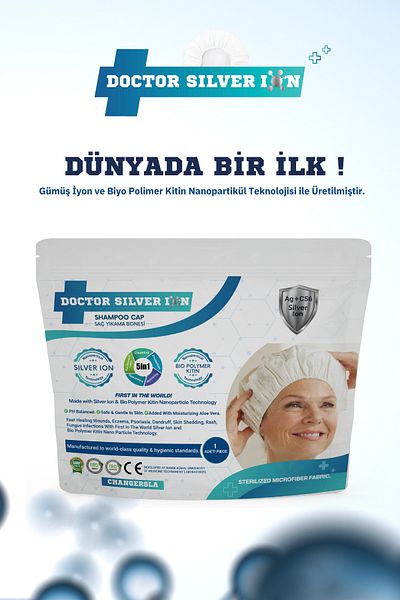 Doctor Silver Ion Silver Ion, Creamy, No-Rinse, Repairing Patient Hair Washing Cap (1 Pcs)