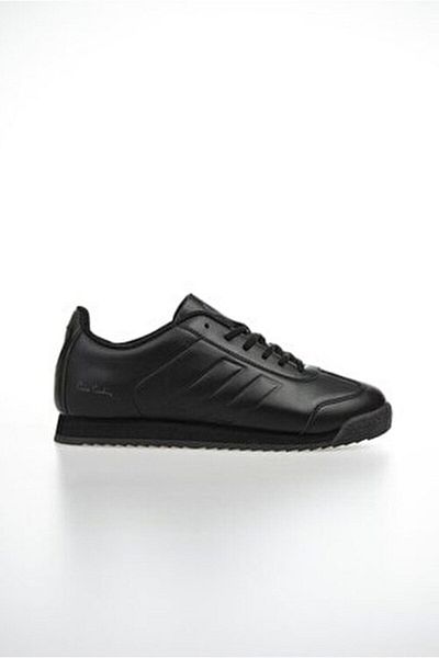 Pierre Cardin Comfort Sole Lace-Up Unisex Sports Shoes Leather Black