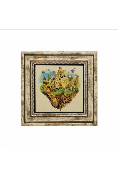 Sadrazam Tablou cu piatră naturală imprimată Cappadocia (25 X 25 KRT-116)