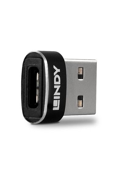 LİNDY Adaptor LY-41884, USB 2.0 Type A to Type C, negru