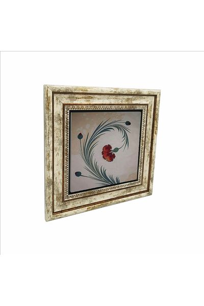 Sadrazam Carnation Ebru Printed Natural Stone Table (25 X 25 Krt-71)
