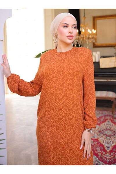 SAHRA BUTİK Φόρεμα Hijab - Καφέ - SAHRA BUTİK