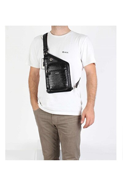 Aka Deri Leather Black Shoulder Bag 118 12