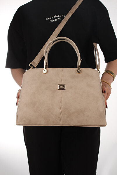 By Hakan GK-800 Geantă de mână și de umăr cu trei compartimente pentru femei Geantă de cruce VİZON