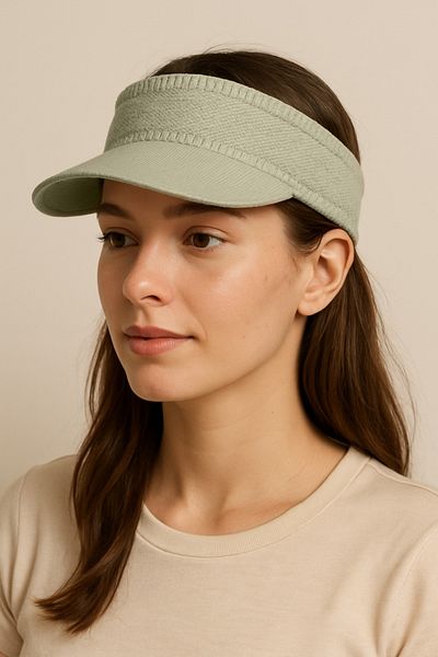 LAGRANZE Women's Knit Detailed Sports Visor Hat - Premium Summer Sun Shield