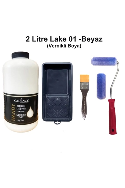 Cadence 2 LİTRE HANDY LAKE 01 BEYAZ (KENDİNDEN VERNİKLİ)KADİFE RULO SET