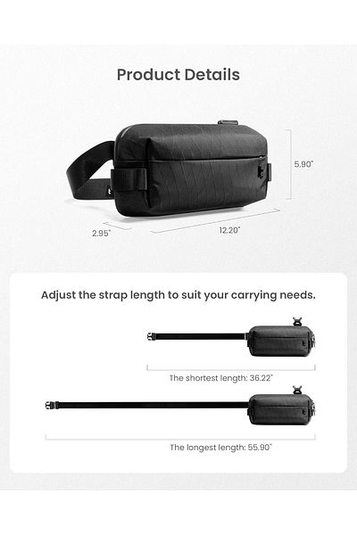 Tomtoc Explorer-T21 Compact EDC Sling Bag, Chest Shoulder Crossbody Sling Daypack for Men Women S
