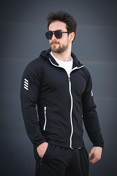 since 1990 man ManSogga Antreman Spor Fitness Scuba Kumaş Kapüşonlu Fermuarlı...