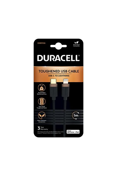 Duracell Cablu Duracell USB-C to Lightning C94 1mBlack