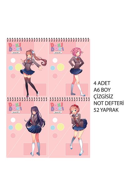 nihonwosekai Doki Doki Anime A6 Size Notebook Set Unlined 52 Sheets