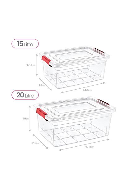 Smartware Set of 2 Smart Box Storage Containers 15-20 Lt
