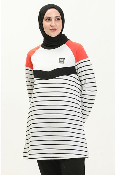 sefamerve Σετ αθλητικής φόρμας White Tile Stripe - 70055-05