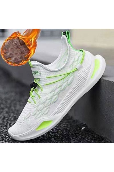 Muchmy Men Sneakers Lace Closure Outdoor Sports Running White Sneakers