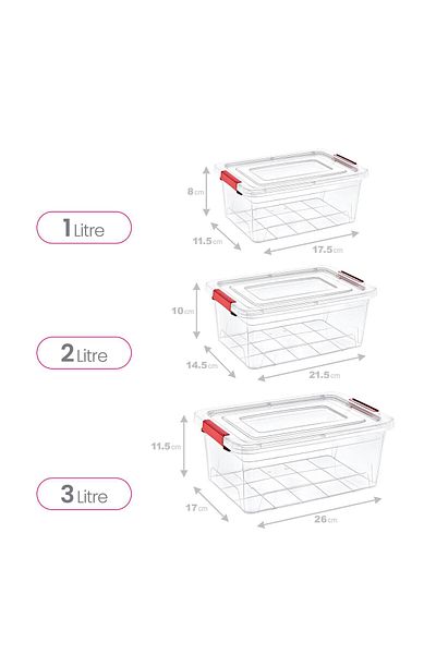 Smartware Set of 3 Smart Box Storage Containers 1-2-3 Lt