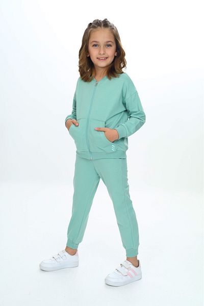 Toontoy Girl's Drop Embroidered Tracksuit Set