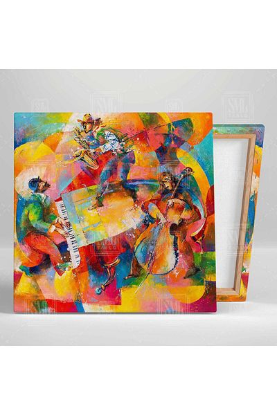 SML TABLO Muzică abstractă Artiști Pictură pe pânză pătrată abstractă