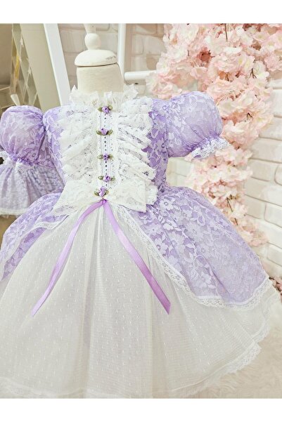 Hly Karol Tasarım Lila İsabella Vintage Kız Bebek Elbise,Doğum günü elbise,fotoğraf çekim elbise,0-12 Yaş Uygun