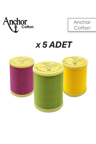 Anchor Machine Embroidery Thread Cotton 5 Pcs in Mixed Colors