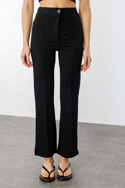 GENIUS STORE Γυναικείο Παντελόνι Palazzo με ψηλόμεσο πόδι-003