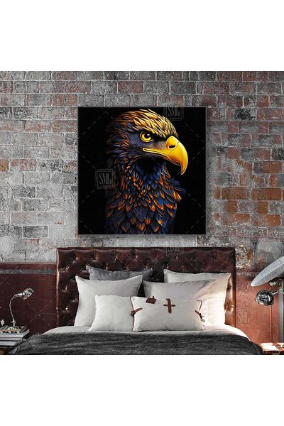 SML TABLO Επιτραπέζιος ζωγραφικής σε καραβόπετο Eagle Beak Charismatic Bird Eagle Head Square