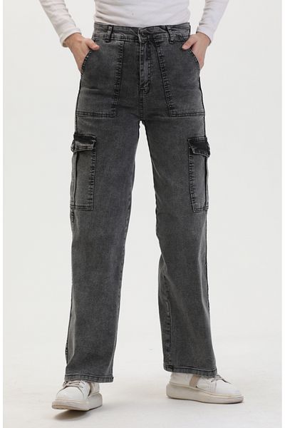 sefamerve Anthracite Cargo Pocket Jeans - 2828-05