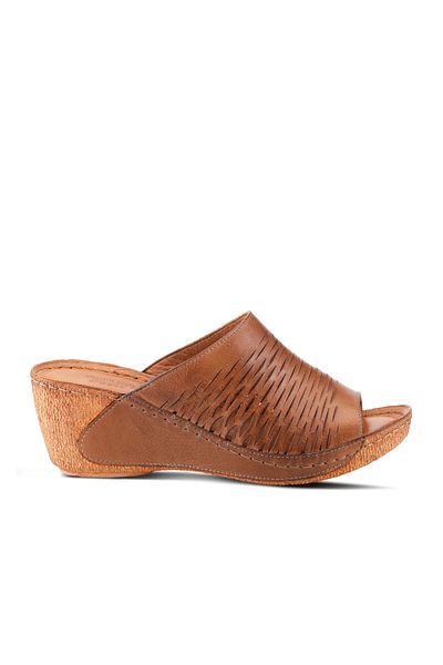 İNZE AYAKKABI Genuine Leather Slippers Model Name: Luma