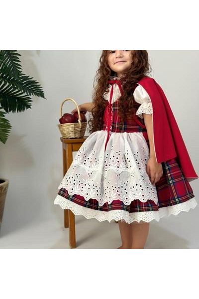 Hly Karol Tasarım Little Red Riding Hood Baby Girl Costume, Birthday Dress, Photo Shoot Dress, Suitable for Ages 0-12