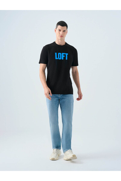 Loft Ανδρικό μπλουζάκι Regular Fit Μαύρο LF2038541